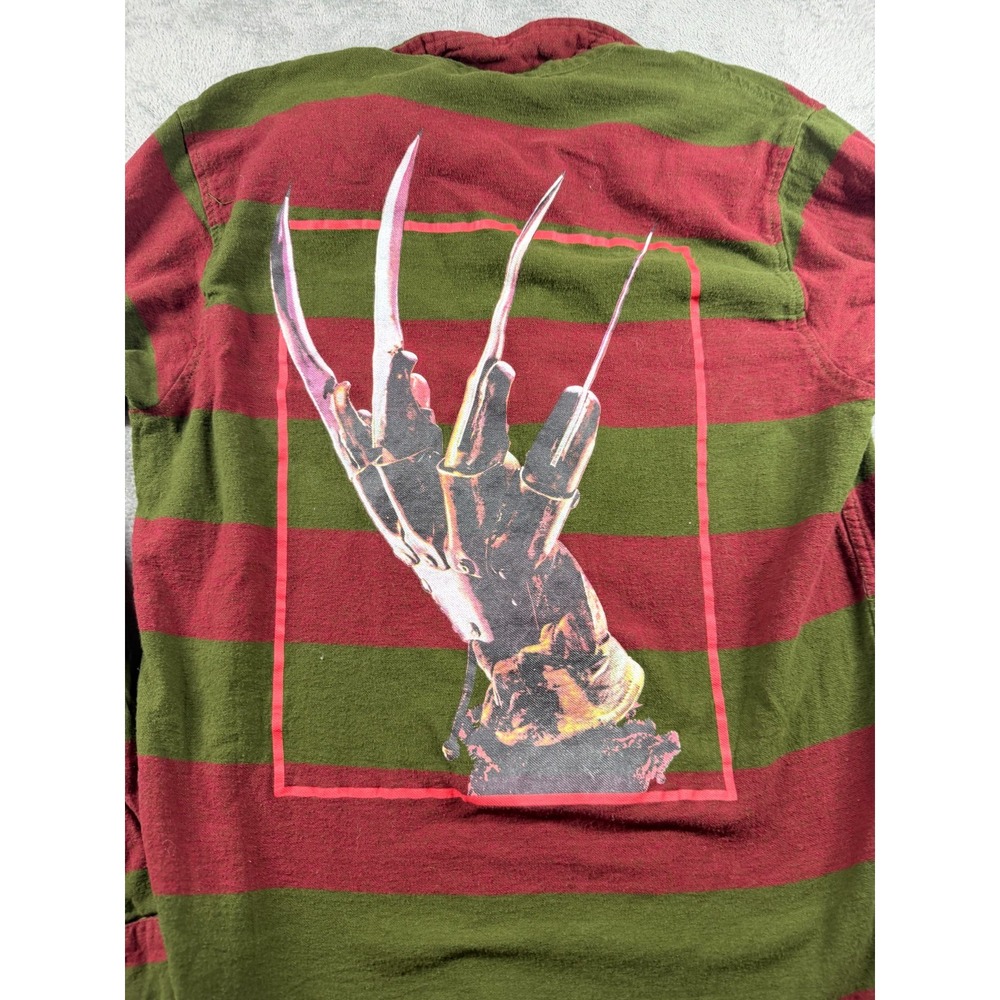 A Nightmare on Elm Street Freddy Krueger Flannel Shirt Mens L Red Green Horror